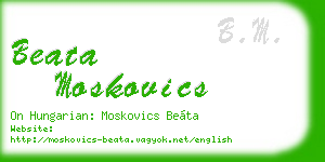beata moskovics business card