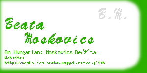 beata moskovics business card